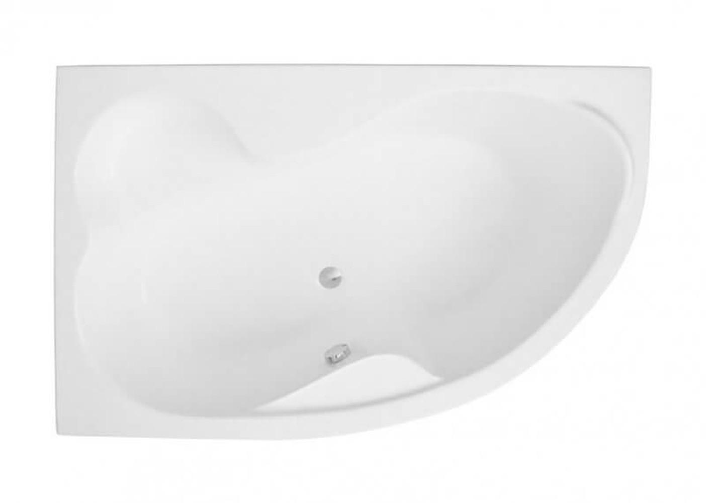 BADEWANNE Eckwanne MEGA 160/105 Links Ablauf & Füße - Weiß, Kunststoff (105/60/160cm) - bad land