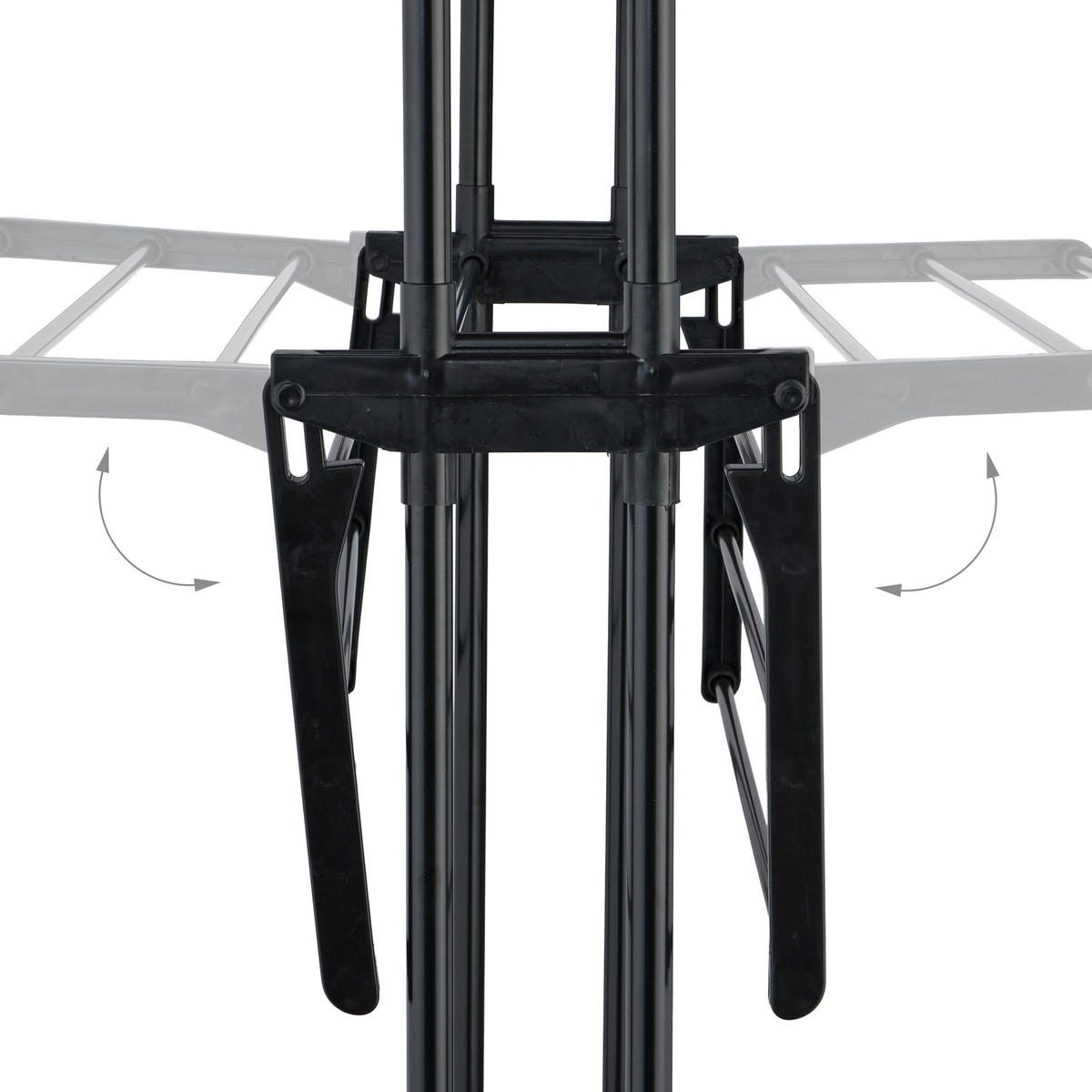 SUŠIAK na prádlo - čierna, kov/plast (126/179/63.5cm) - Relaxdays