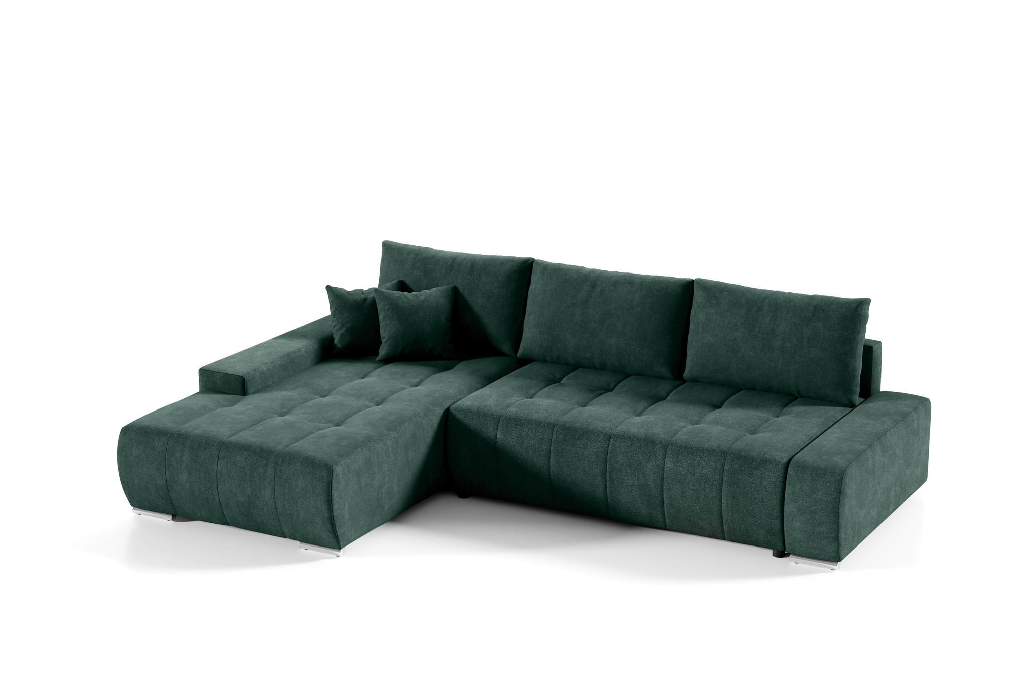 ECKSOFA Vogar In Aston - Dunkelgrün, Holzwerkstoff/Textil (265/185cm) - Fun Möbel