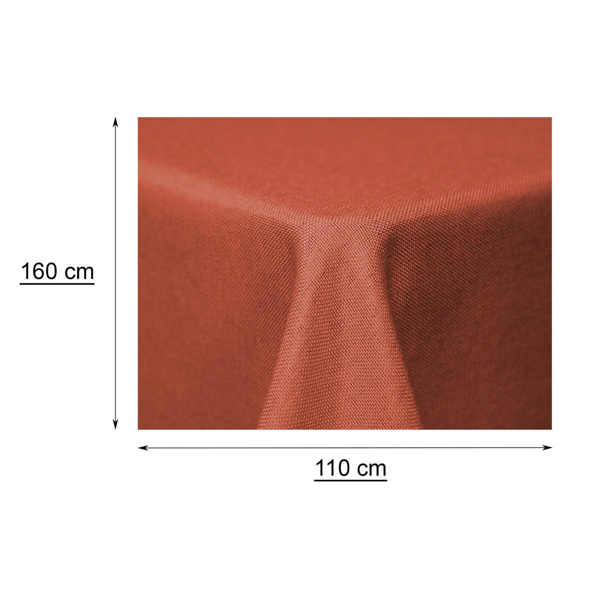 TISCHDECKE Leinenoptik 110/160 cm eckig Terracotta - Terracotta, Textil (110/160cm) - TiborTex