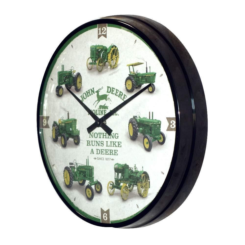 WANDUHR 31 cm John Deere Model Chart - Grün, Metall (31/31/5cm) - Nostalgic-Art