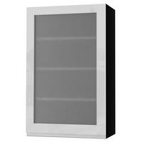HÄNGESCHRANK Florence W4S/60 Schwarz / RAL 9003 signalweiß HG 60 / 32,5 / 96cm - Türanschlag rechts - Weiß Hochglanz/Schwarz, Holz/Holzwerkstoff (60/96/32.5cm) - Feldmann-Wohnen