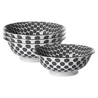 SERVIERSCHALEN Takeo Circles schwarz-weiß ø 21 cm 4er Set - Schwarz/Weiß, Keramik (21/8/21cm) - Ritzenhoff Breker