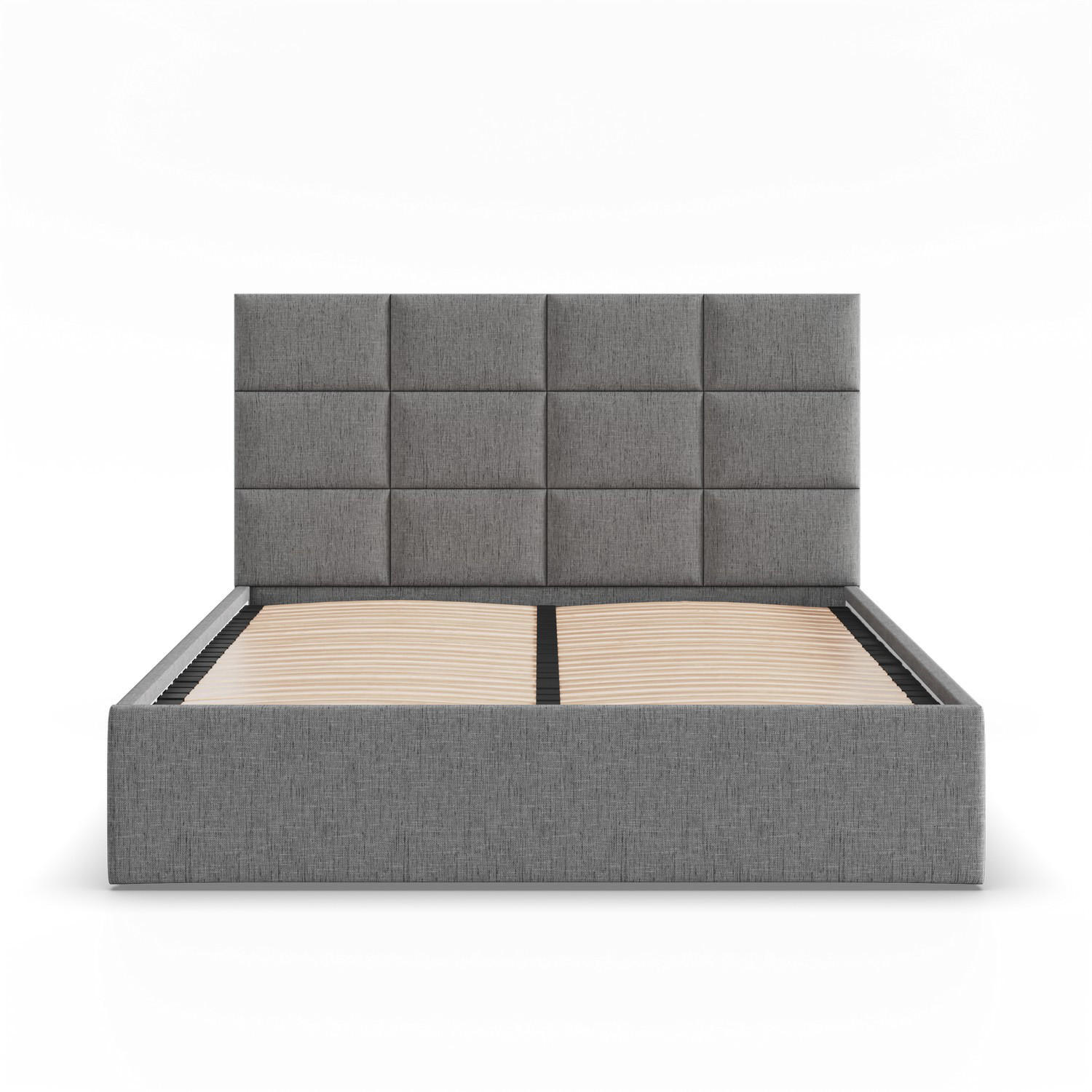 POLSTERBETT MIT KOPFTEIL 140x200 ohne Bettkasten YORK, Grau - Dunkelgrau, Textil (140/200cm) - Mebligo