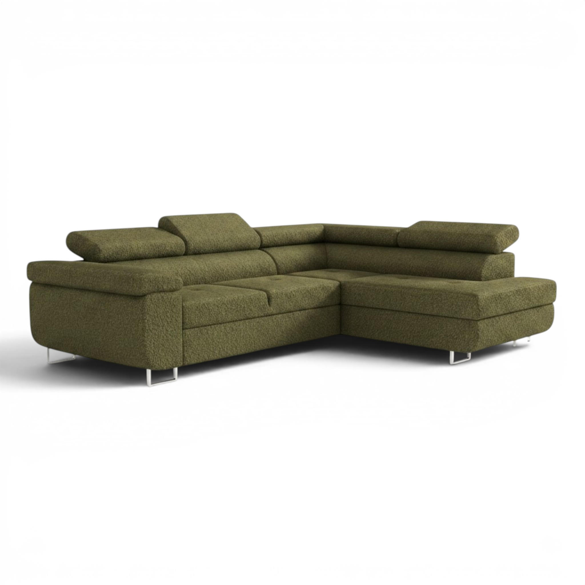 ECKSOFA Jade Mit Schlaffunktion - Grün, Holzwerkstoff/Textil (275/202cm) - Fun Möbel
