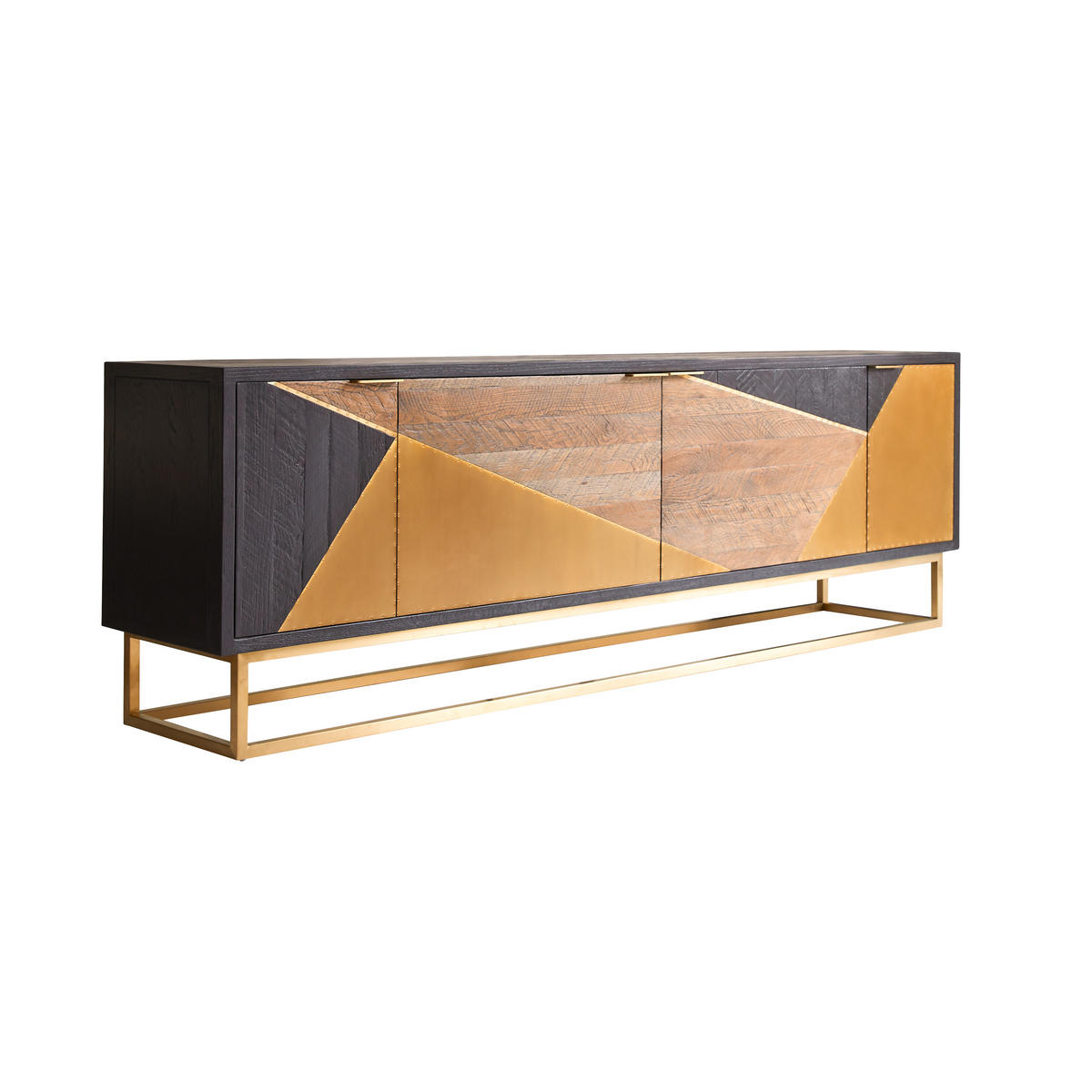 SIDEBOARD Oscar Schwarz aus Eiche - Schwarz, Holz (240/77/48cm) - Tikamoon