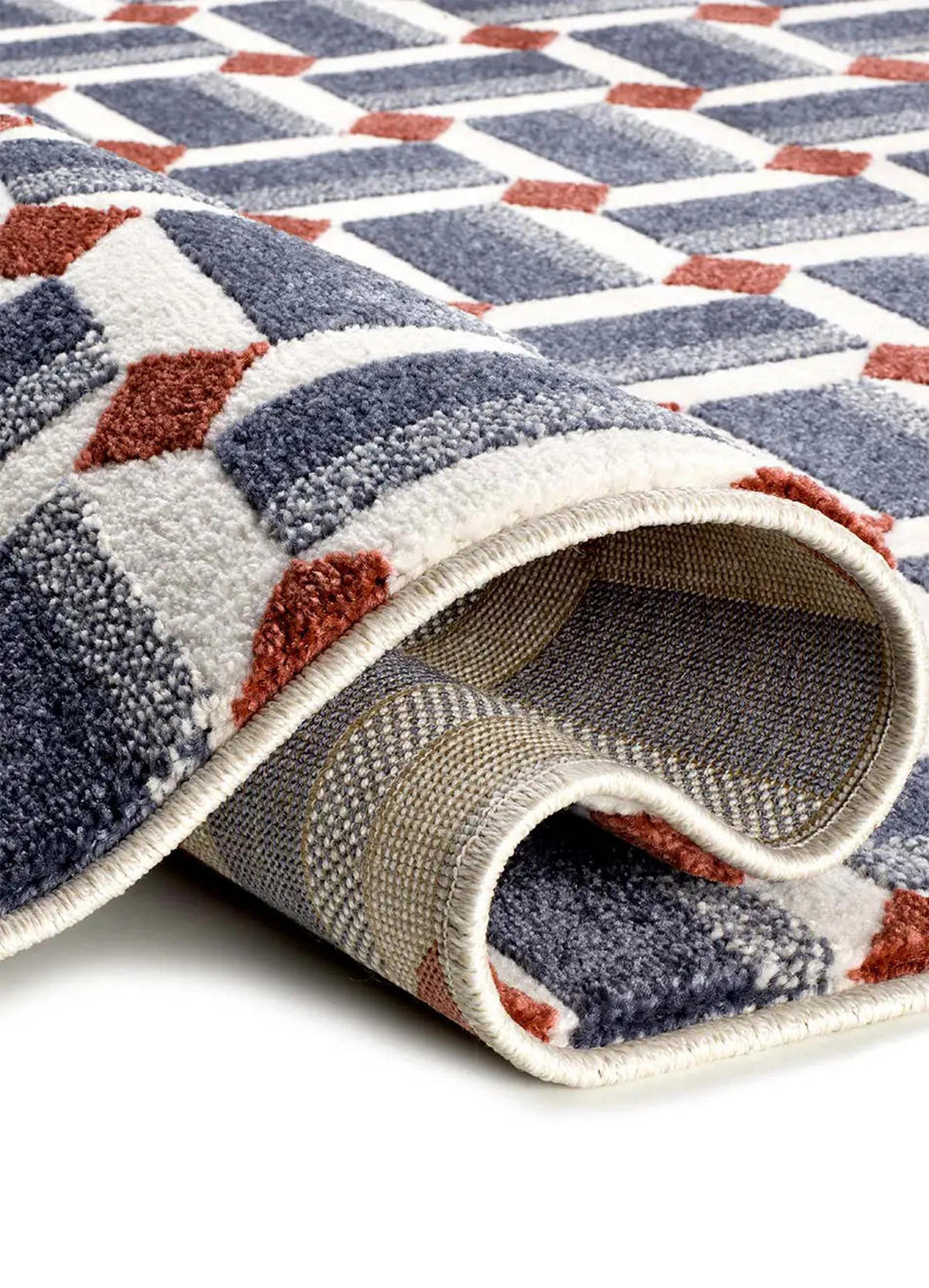 KURZFLORTEPPICH Blau / Weiß Amara 133/190 cm - Blau/Weiß, Naturmaterialien/Textil (133/190cm) - Atticgo