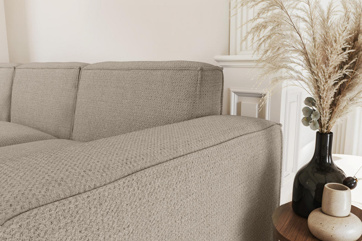 ECKSOFA U-Form Siena mit Stoff Artico Beige - Beige, Holz (344/165cm) - Kaiser Möbel