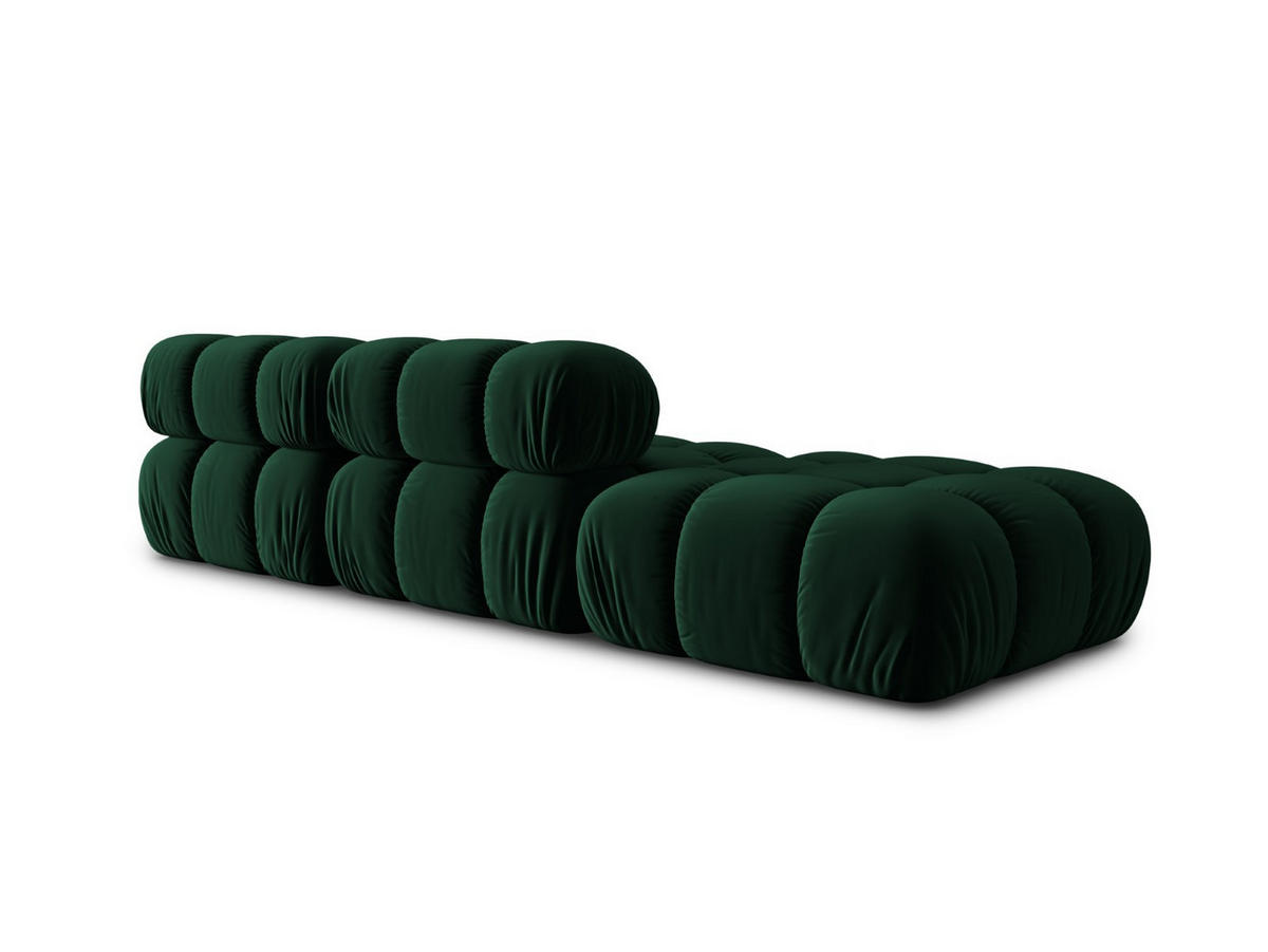 MODULARES-SOFA links Bellis aus Samt flaschengrün 4 Sitzplätze - Grün, Textil (94/63/282cm) - Micadoni