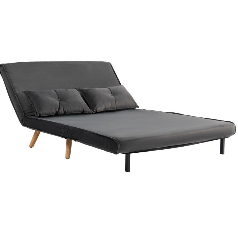 2-SITZER Schlafsofa Polyester mit Klick-Klack, verstellbarer Rückenlehne 120/75/87 cm Dunkelgrau - Dunkelgrau, Textil (75/87/120cm) - Redom