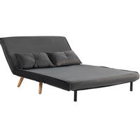 2-SITZER Schlafsofa Polyester mit Klick-Klack, verstellbarer Rückenlehne 120/75/87 cm Dunkelgrau - Dunkelgrau, Textil (75/87/120cm) - Redom