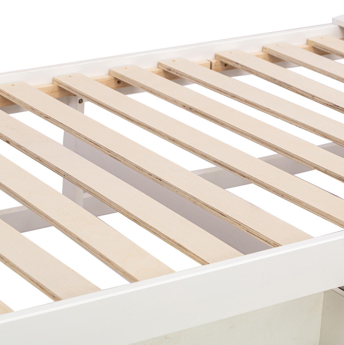 HOLZBETT 90/190 cm in Weiß – inkl. Lattenrost, Ausziehbett und Stauraum - Weiß, Holz (90/190cm) - BEAOK