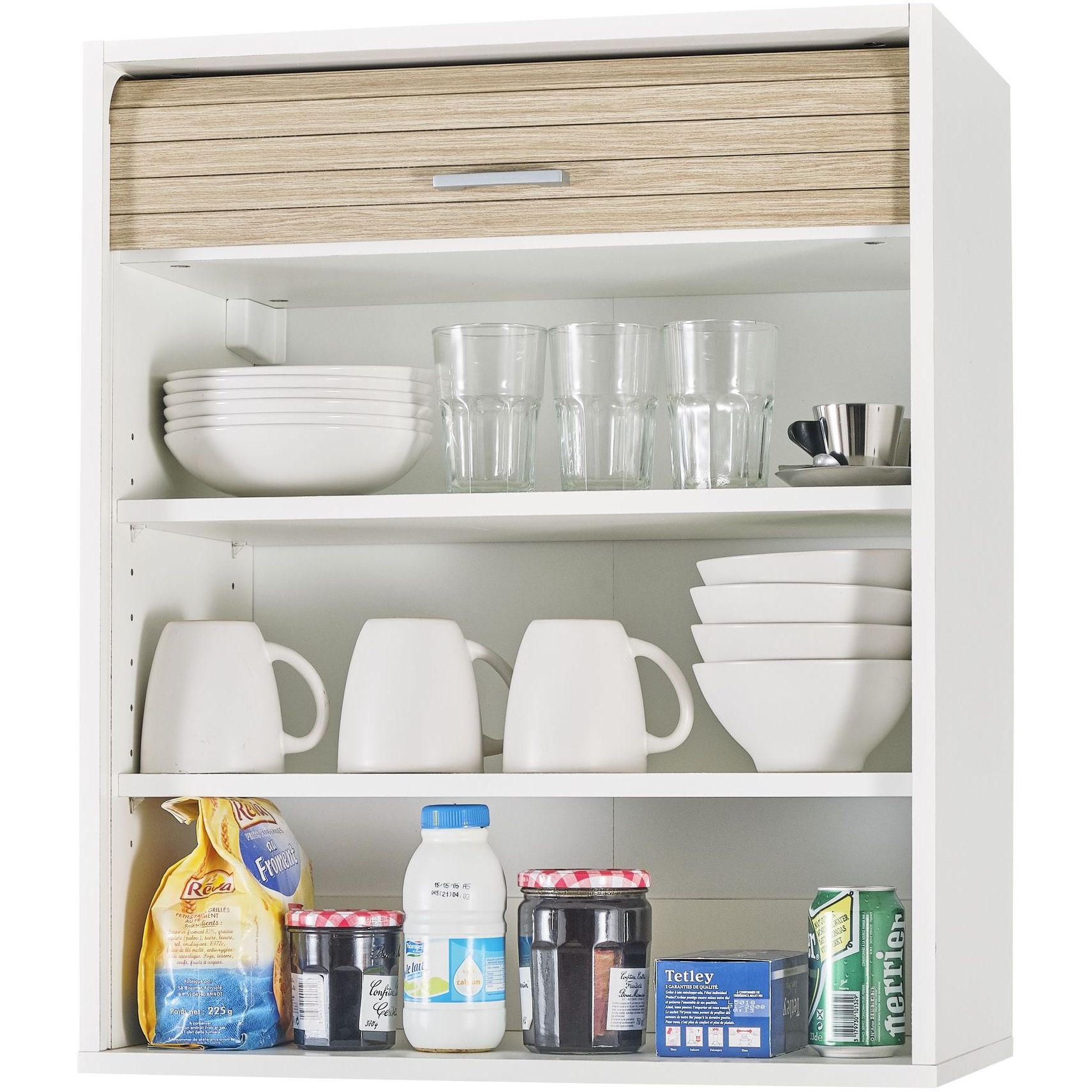 KÜCHENOBERSCHRANK mit Rolladentür 35/60/72cm - Weiß, Holzwerkstoff (60/72/35cm) - Simmob