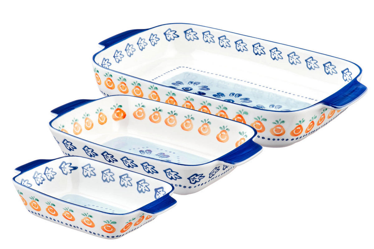 AUFLAUFFORMEN Napoli - 3er-Set - Zitrusfrucht - Weiß, Keramik (1/1/1cm) - Björn