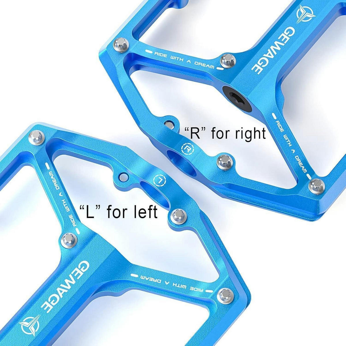FAHRRADPEDALE Rennrad/Mountainbike Blau 9/16 Zoll mit 3 Lagern und abnehmbaren Pins - Blau, Metall (10/1.5/10.4cm)