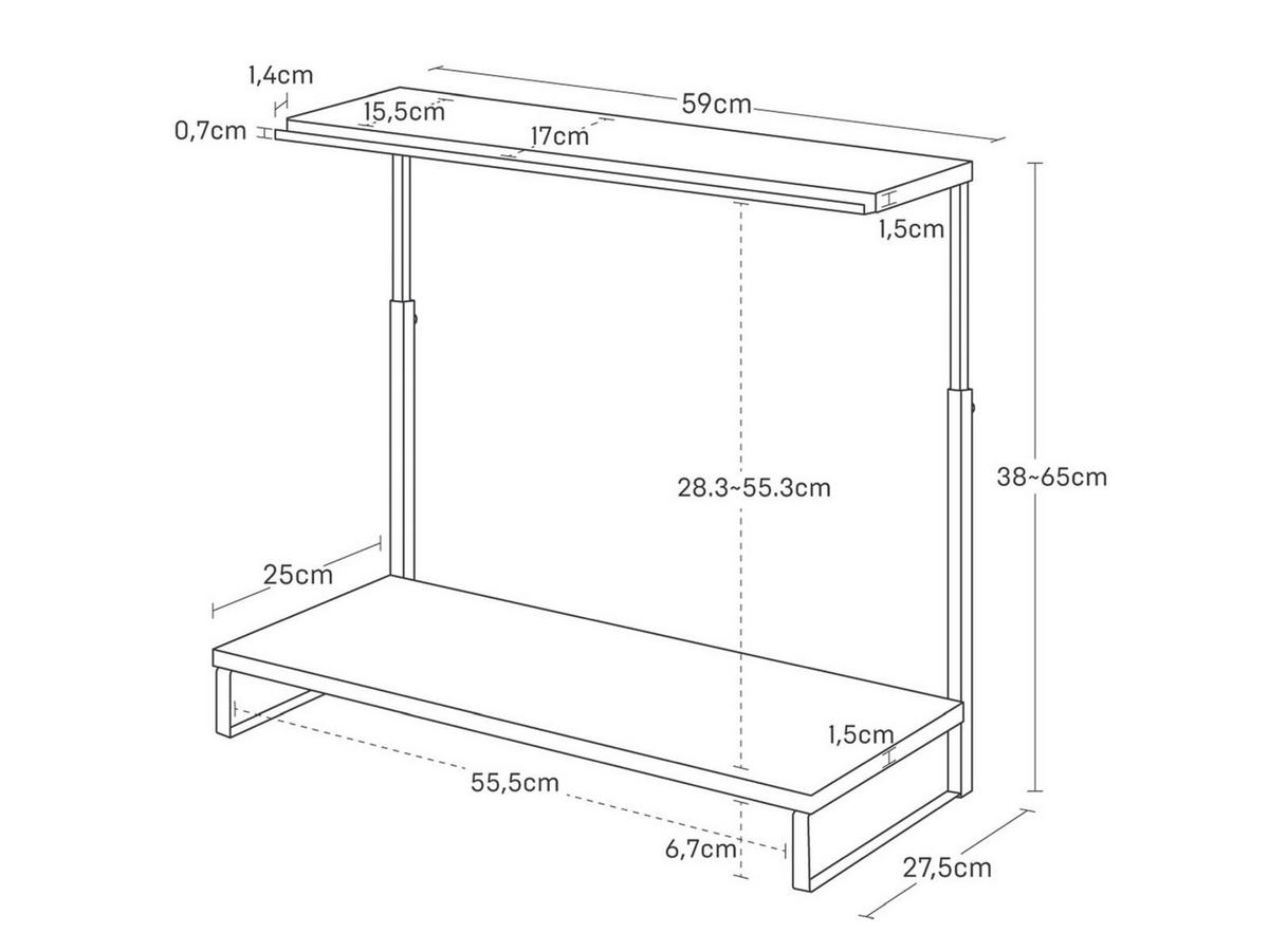 MONITORSTÄNDER Tower weiß 59/65/28 cm - Weiß, Metall (28/59/38cm) - Yamazaki