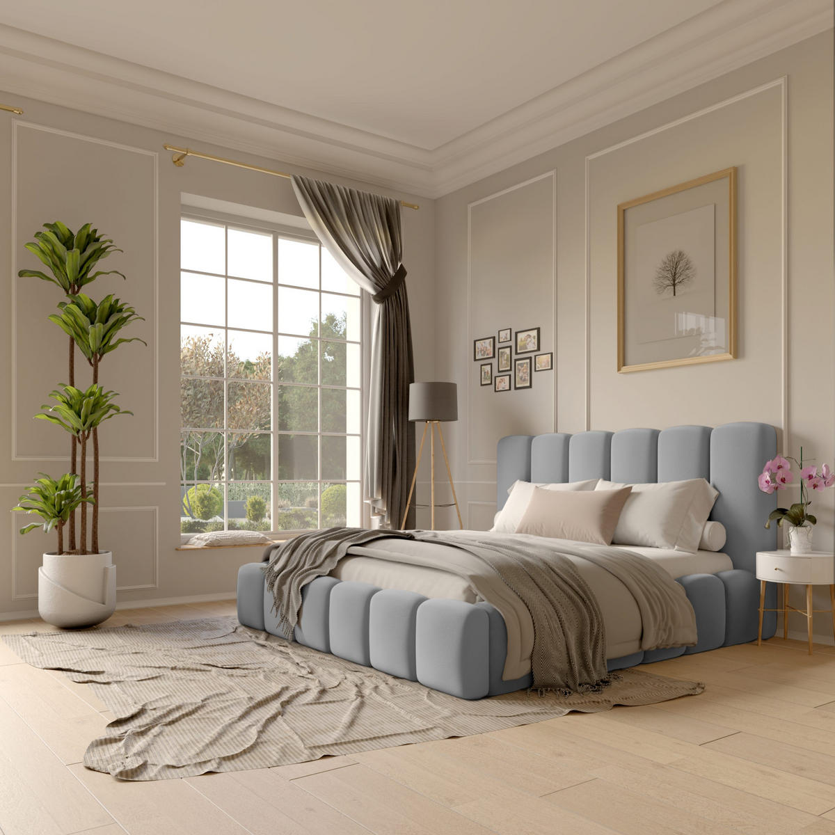 POLSTERBETT Doppelbett Svenstorp Hellgrau 140x200 cm - Hellgrau, Textil (140/200cm) - Meblito