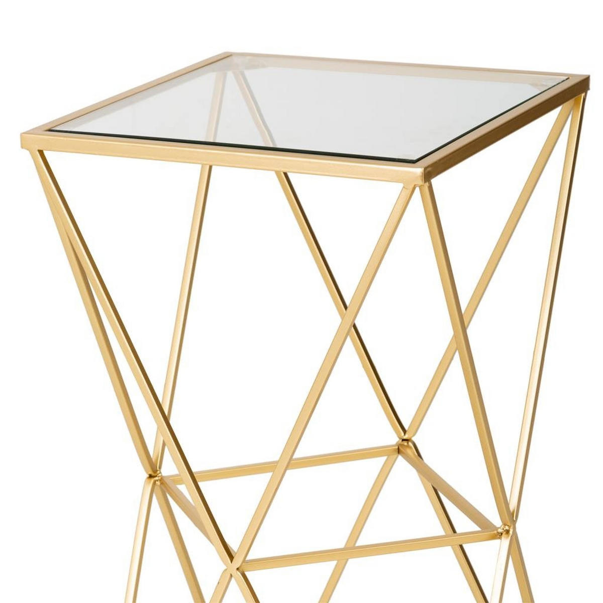 TISCH aus Metall und Glas, 35x70cm - Goldfarben, Metall (35/35/70cm) - Wanderlust