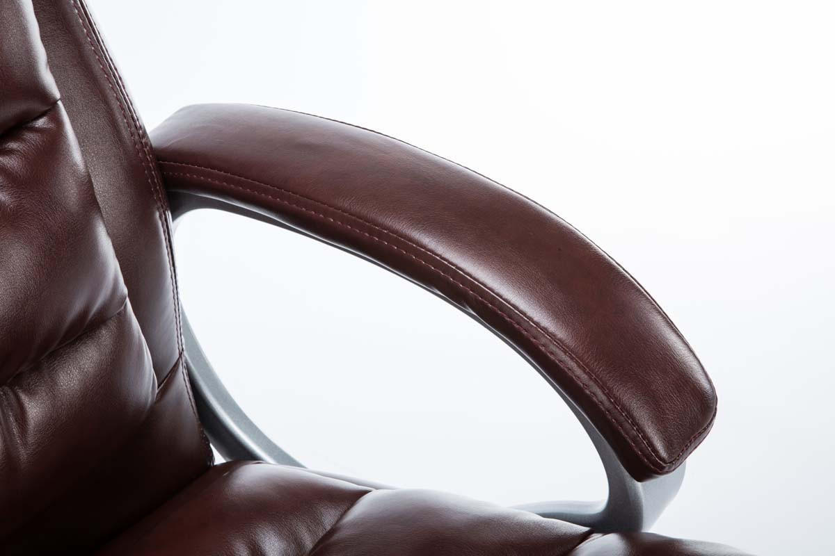 BÜROSTUHL SOUK - 116x68x77, Bordeauxrot | Kunstleder - Bordeaux, Leder/Metall (68/116/77cm) - DELUKE