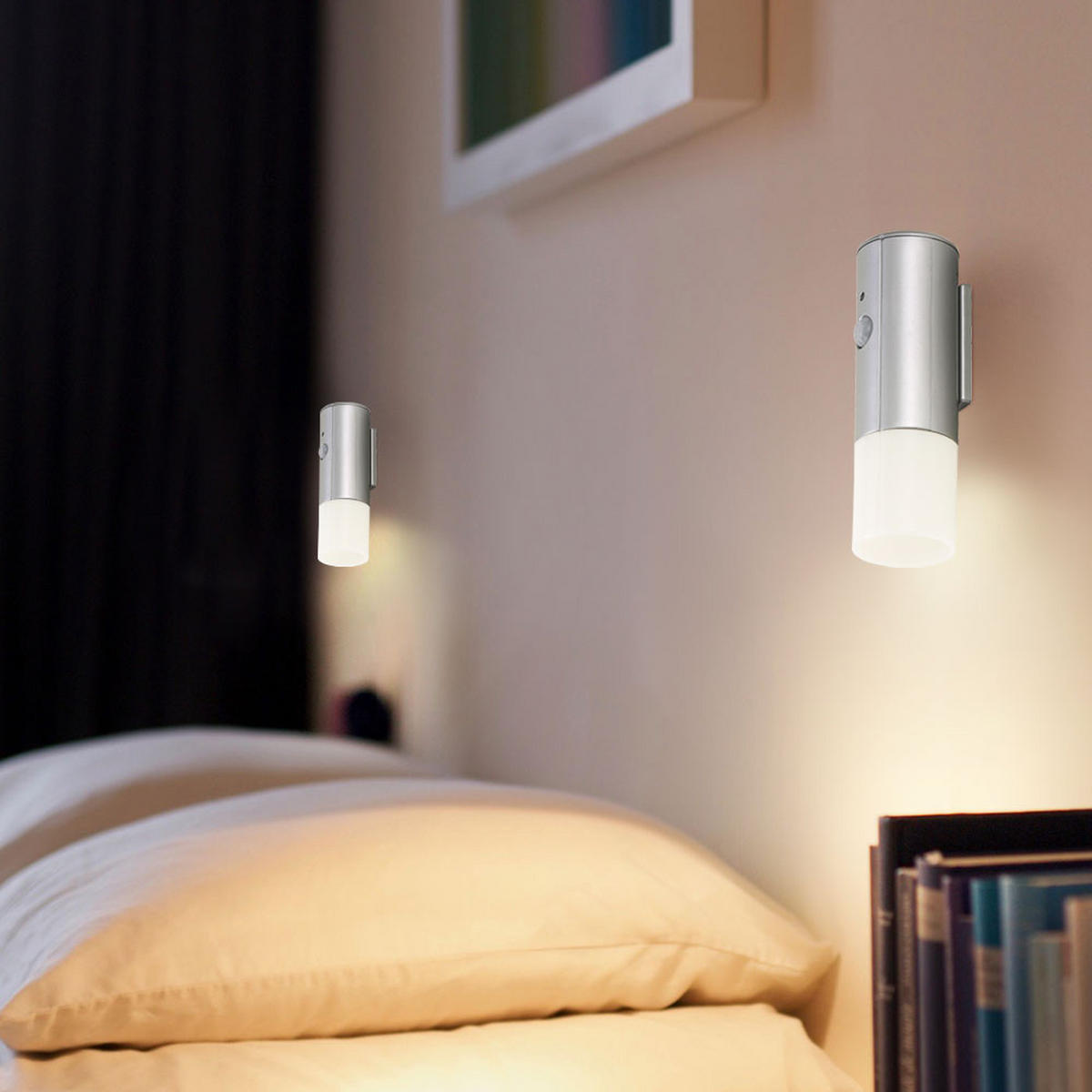 LED WANDLEUCHTE Silber mit Bewegungsmelder - Silberfarben, Kunststoff (4/12.5/4cm) - Briloner