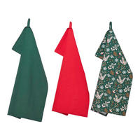 GESCHIRRTÜCHER 3er-Set, Motiv Weihnachtswald, 100% Baumwolle - Grün, Textil (50/70cm) - Homescapes
