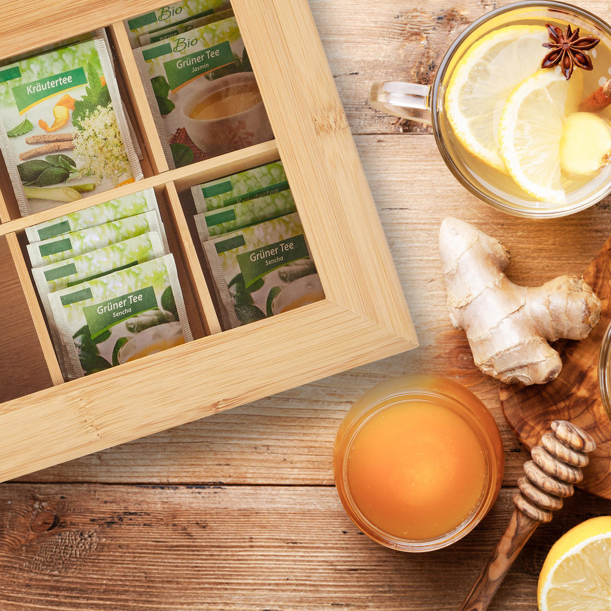 TEEBOX - Hellbraun, Holz/Holzwerkstoff (36.5/9/20cm) - Relaxdays