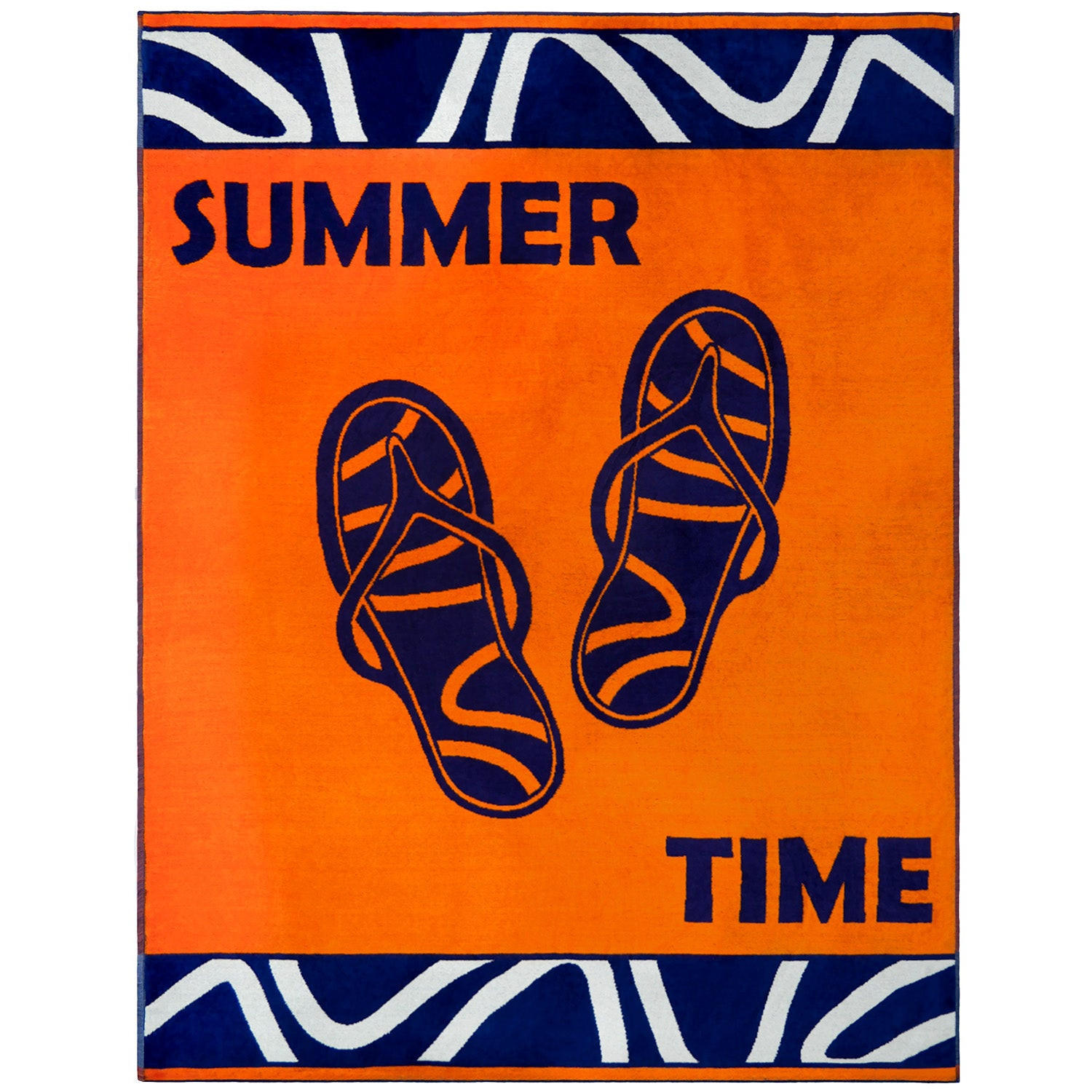 STRANDTUCH aus Veloursfrottee Jacquard Orange 140x180 400g/m² - Zamani - Orange, Textil (140/180cm) - LE COMPTOIR DE LA PLAGE