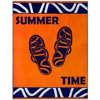 STRANDTUCH aus Veloursfrottee Jacquard Orange 140x180 400g/m² - Zamani - Orange, Textil (140/180cm) - LE COMPTOIR DE LA PLAGE