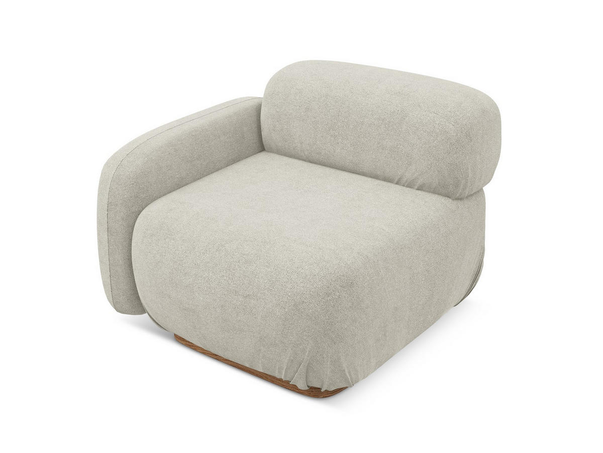 SOFAELEMENT Links Bouclé Stoff Beige - Beige/Creme, Holz/Textil (95/73/95cm) - Makamii