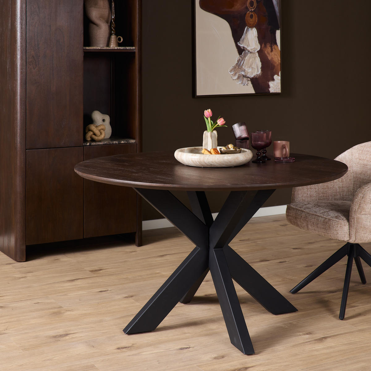 ESSTISCH Madison Schwarz 130/130/76 cm - Schwarz, Holz (130/130/76cm) - Starfurn