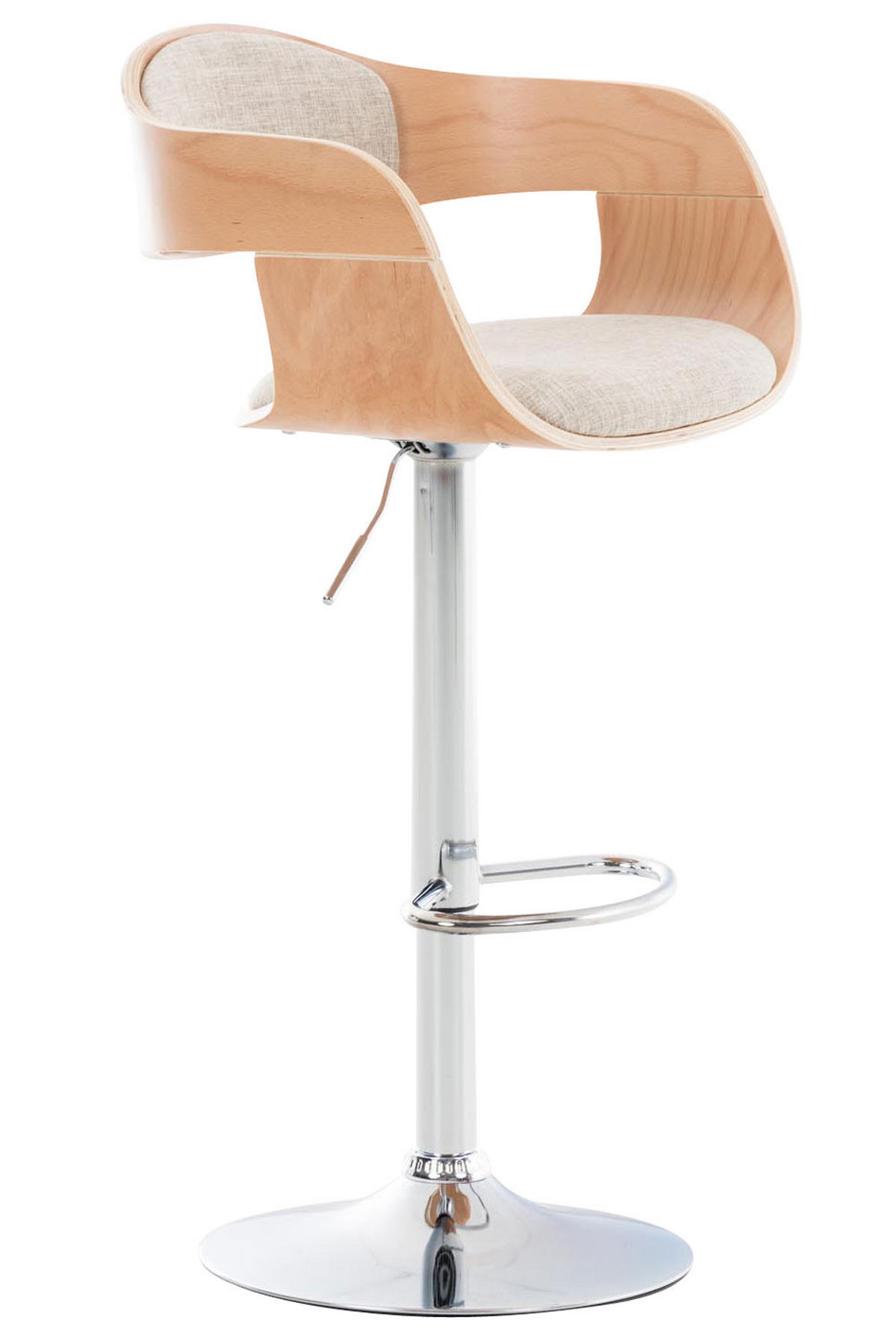 BARHOCKER Nadan Stoff Natura/creme - Beige, Textil/Metall (50/88/48cm) - DELUKE