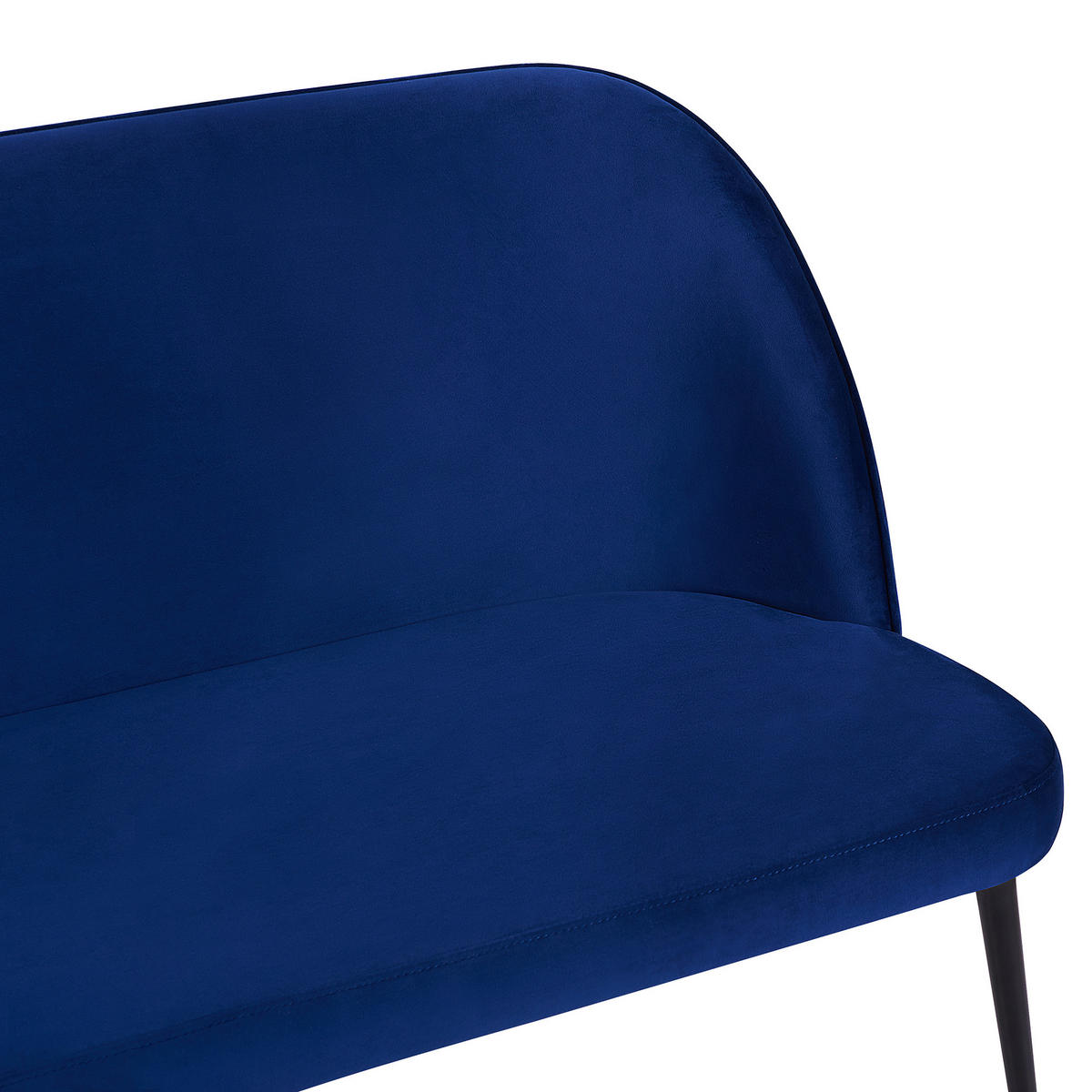 2-SITZER-KÜCHENSOFA Samtstoff Marineblau Osby - Hellblau, Textil (130/85/49cm) - Beliani