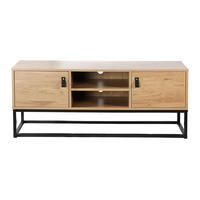 TV-MÖBEL Eiche Dekor 2 Türen und zentrale Ablage - L120 cm - Nussbaumfarben, Holzwerkstoff (39/48/120cm) - Calicosy