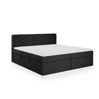 BOXBETT Doppelbett Pekin Schwarz 160x200 cm - Schwarz, Textil (160/200cm) - Fedve