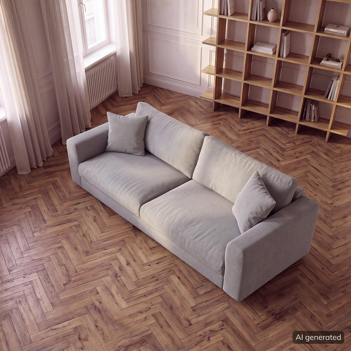 3-SITZER SOFA - Schwarz/Grau, Holz/Kunststoff (238/79/106cm) - home24