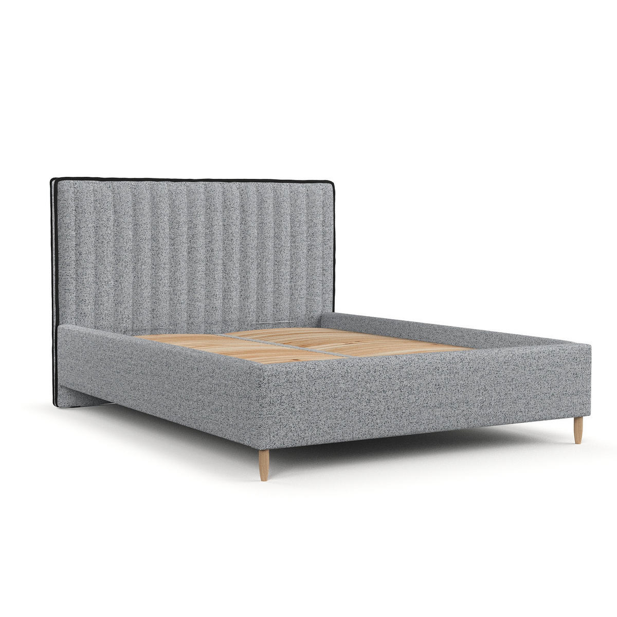 POLSTERBETT Aria 160/200 cm Grau im Riva Stoff - Naturfarben/Grau, Holz/Holzwerkstoff (160/200cm) - AltaBeds