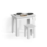ESSTISCH MIT STUHL Tiberio Weiß 90 x 60 cm - Weiß, Holzwerkstoff (60/90/76.6cm) - Livinity®