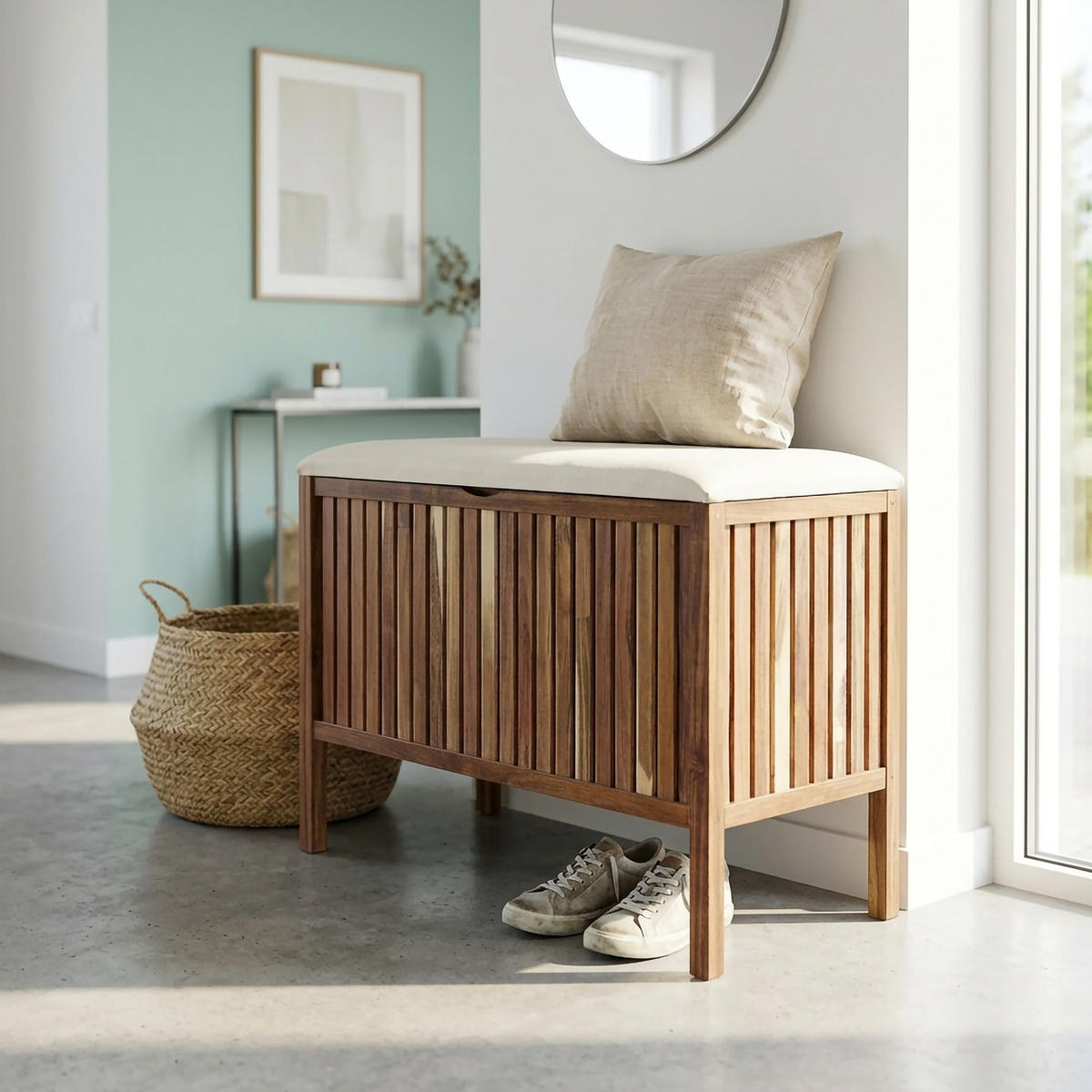 WÄSCHETRUHE - Multicolor, Holz/Holzwerkstoff (78/56/39cm) - Relaxdays
