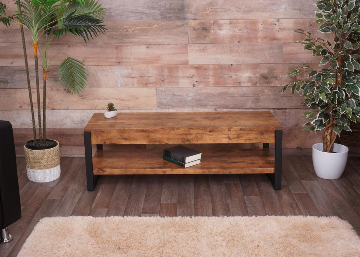 TV-RACK Eiche dunkel - Trüffeleichefarben, Holz (120/42/44cm) - MCW