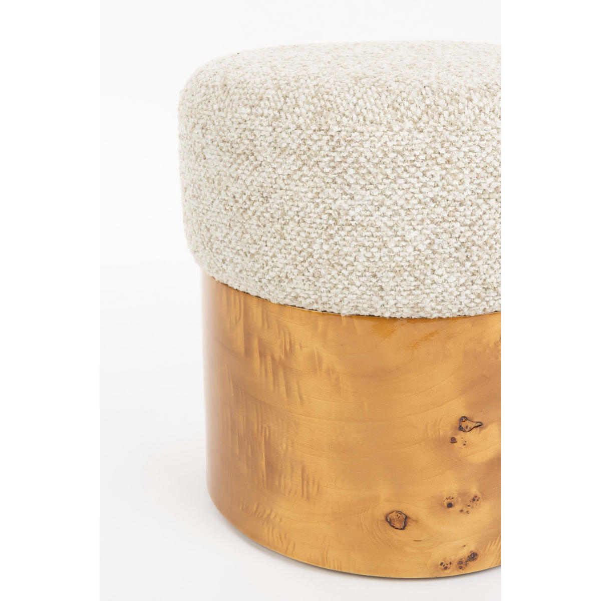 SITZHOCKER Burlin Beige - Beige, Holz (40/44/40cm) - Dutchbone