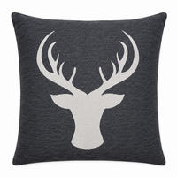 KISSENBEZUG 45/45 cm Hirsch Dunkelgrau - Dunkelgrau, Textil (45/45cm) - TiborTex