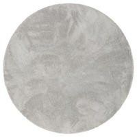 LUXUS HOCHFLOR SHAGGY TEPPICH VELVET RUND - Grau, Textil (200/200cm) - Snapstyle