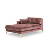 CHAISELONGUE links Mamaia aus Samt rosa - Pink, Textil (102/75/185cm) - Micadoni