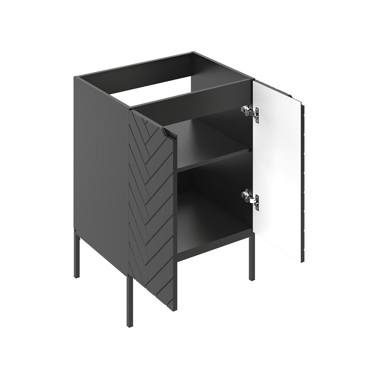 WASCHTISCHUNTERSCHRANK 60cm Daria Schwarz - Schwarz, Holzwerkstoff (60/82/45.8cm) - Petits-meubles