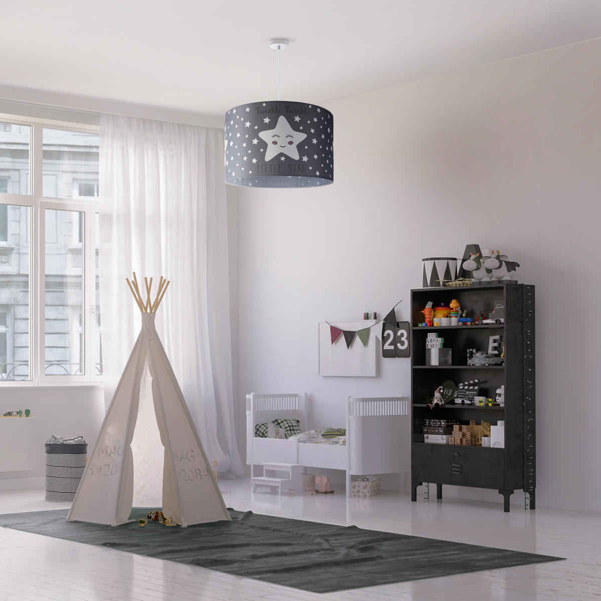 PENDELLEUCHTE Hugo Pd1 Ale 105 - Weiß, Metall (45.5/45.5/27cm) - Paco Home