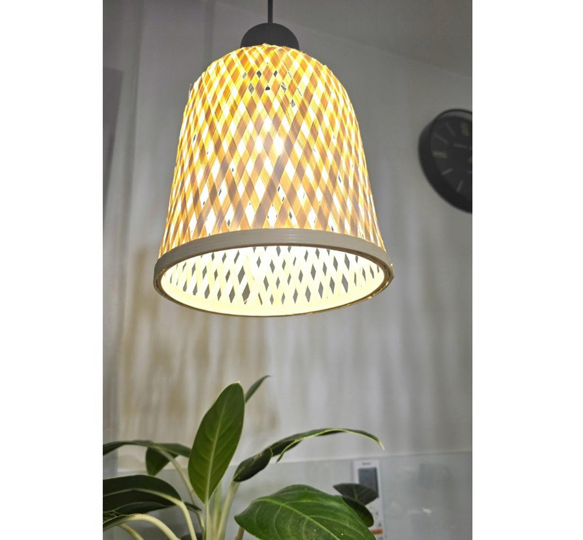 PENDELLEUCHTE BOHO - Schwarz/Weiß, Holz/Metall (40/40/100cm) - kiki design