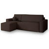 ECKSOFA RAVELO P Braun Kordstoff mit Schlaffunktion - Braun, Holz (240/140cm) - MASSENO
