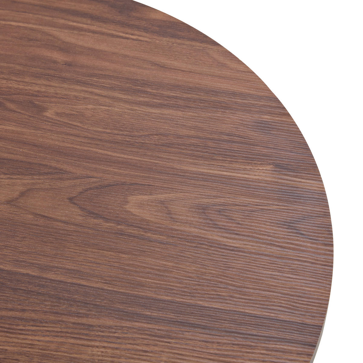 COUCHTISCH aus MDF und Metall Ø70x42 cm in Walnuss mit Kannelierung - Walnussfarben, Holzwerkstoff (70/70/42cm) - Modfu