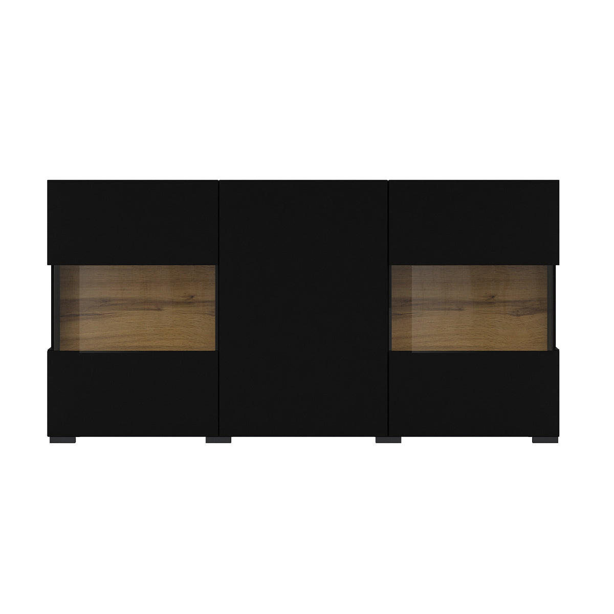 KOMODA Glora Crno i drvo - crna, drvni materijal (120/62/35cm) - Petits-meubles