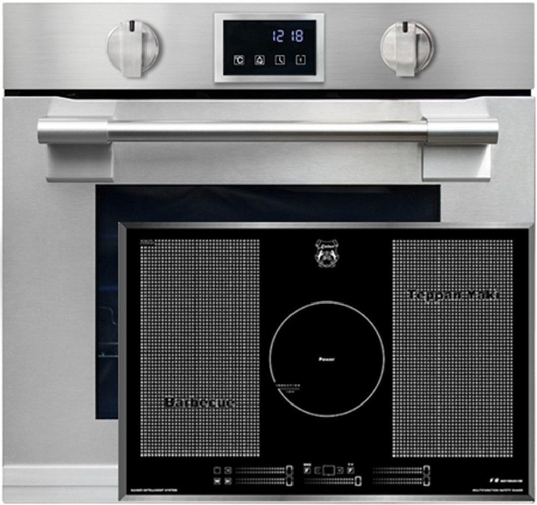 BACKOFEN-SET Einbau-Backofen 60 cm EH 6339+KCT 777 La Perle Induktions-Kochfeld 77 cm - Silberfarben, Metall (59.4/59.4/57.5cm) - Kaiser Küchengeräte